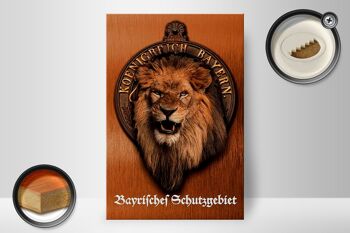 Panneau en bois indiquant Lion du Royaume de Bavière 20x30cm 2