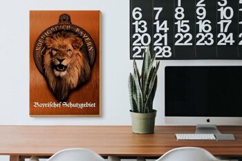 Panneau en bois indiquant Lion du Royaume de Bavière 20x30cm 3