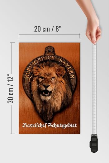 Panneau en bois indiquant Lion du Royaume de Bavière 20x30cm 4