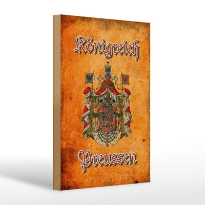 Holzschild Spruch 20x30cm Königreich Preussen Wappen Wanddeko