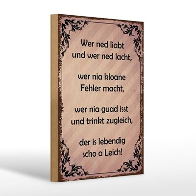 Holzschild Spruch 20x30cm wer ned liabt und wer ned lacht