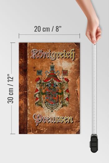 Panneau en bois indiquant les armoiries du Royaume de Prusse 20x30cm 4