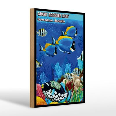 Cartel de madera que dice 20x30cm gran barrera de coral Queensland