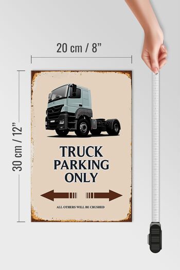 Panneau en bois indiquant 20x30cm Parking pour camions uniquement tous les autres 4