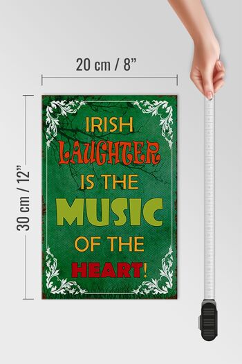 Panneau en bois disant 20x30cm Le rire irlandais est la musique de 4
