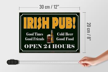 Panneau en bois indiquant 30x20cm Irish Pub Gold Beer ouvert 24h/24 4