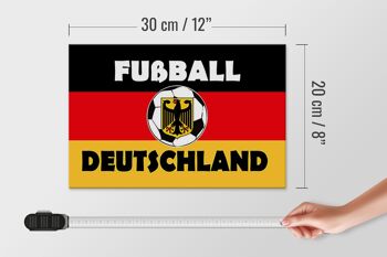 Panneau en bois indiquant 30x20cm Football Allemagne 4