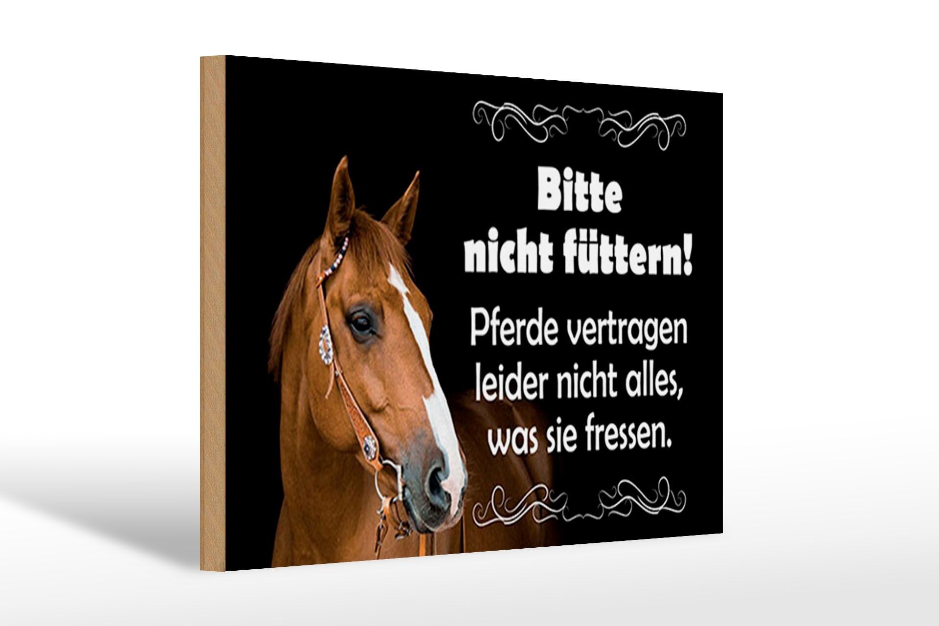 Cartello in legno 30x20 cm con scritto "Non dare da mangiare ai cavalli".