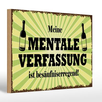 Wooden sign 30x20cm my mental state is