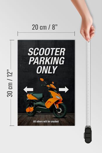 Panneau en bois indiquant 20x30cm Parking scooter uniquement tous les autres 4