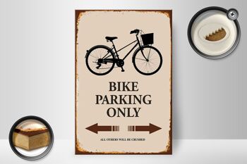 Panneau en bois indiquant 20x30cm Parking vélo uniquement parking vélo 2