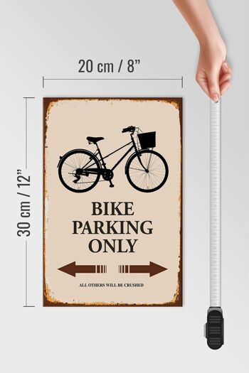 Panneau en bois indiquant 20x30cm Parking vélo uniquement parking vélo 4