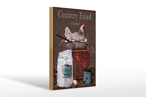 Holzschild Spruch 20x30cm Huhn country Fried Chicken