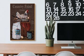 Panneau en bois indiquant 20x30cm Chicken Country Fried Chicken 3
