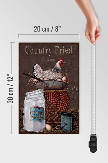 Panneau en bois indiquant 20x30cm Chicken Country Fried Chicken 4
