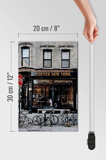 Panneau en bois indiquant 20x30cm Café New York Coffee 4