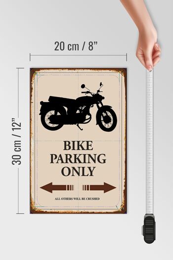 Panneau en bois indiquant 20x30cm Parking vélo uniquement moto 4