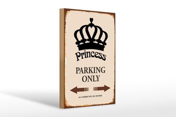 Panneau en bois indiquant 20x30cm Parking Princess uniquement Corona 1