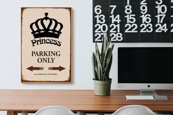 Panneau en bois indiquant 20x30cm Parking Princess uniquement Corona 3