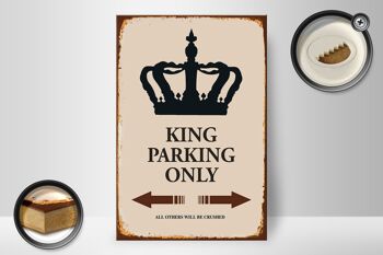 Panneau en bois indiquant 20x30cm Parking King uniquement Corona 2