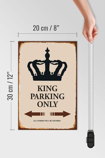 Panneau en bois indiquant 20x30cm Parking King uniquement Corona 4