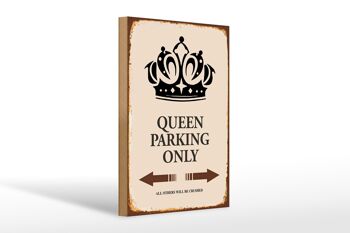 Panneau en bois indiquant 20x30cm Queen parking only Corona 1