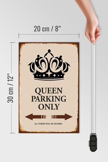 Panneau en bois indiquant 20x30cm Queen parking only Corona 4
