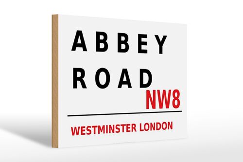 Holzschild london 30x20cm Street Abbey Road NW8