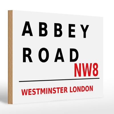 Cartel de madera Londres 30x20cm Street Abbey Road NW8