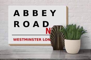 Panneau en bois Londres 30x20cm Street Abbey Road NW8 3