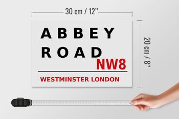 Panneau en bois Londres 30x20cm Street Abbey Road NW8 4