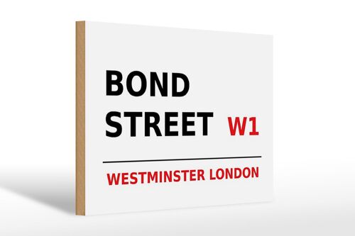 Holzschild London 30x20cm Bond Street W1