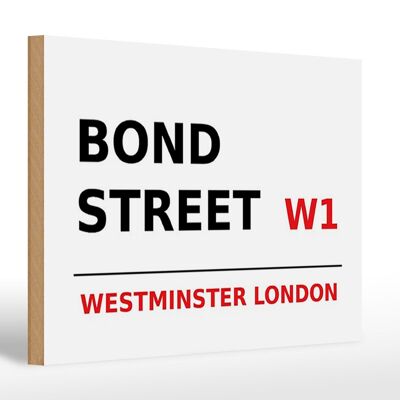 Holzschild London 30x20cm Bond Street W1