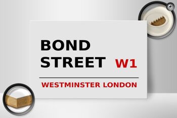 Panneau en bois Londres 30x20cm Bond Street W1 2