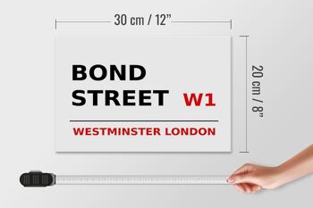 Panneau en bois Londres 30x20cm Bond Street W1 4