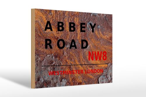 Holzschild London 30x20cm Abbey Road NW8