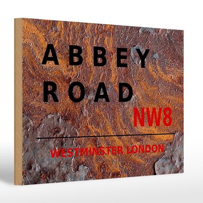 Wooden sign London 30x20cm Abbey Road NW8