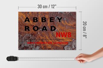 Panneau en bois Londres 30x20cm Abbey Road NW8 4