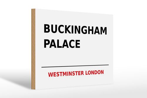 Holzschild London 30x20cm Street Buckingham Palace