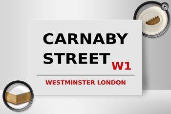 Panneau en bois Londres 30x20cm Westminster Carnaby Street W1 panneau blanc 2