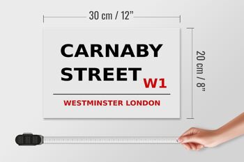 Panneau en bois Londres 30x20cm Westminster Carnaby Street W1 panneau blanc 4