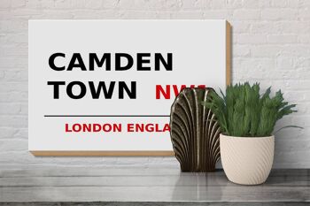 Panneau en bois Londres 30x20cm Angleterre Camden Town NW1 3