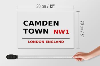 Panneau en bois Londres 30x20cm Angleterre Camden Town NW1 4