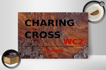 Panneau en bois Londres 30x20cm Charing Cross WC2 cadeau 2