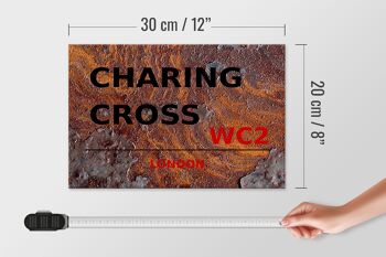 Panneau en bois Londres 30x20cm Charing Cross WC2 cadeau 4