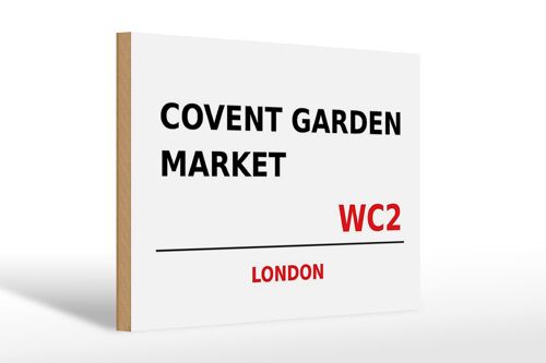 Holzschild London 30x20cm Covent Garden Market WC2