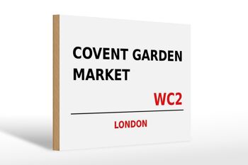 Panneau en bois Londres 30x20cm Covent Garden Market WC2 1