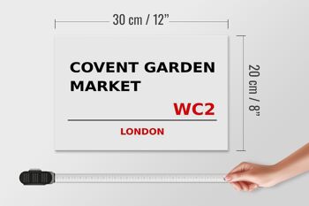 Panneau en bois Londres 30x20cm Covent Garden Market WC2 4
