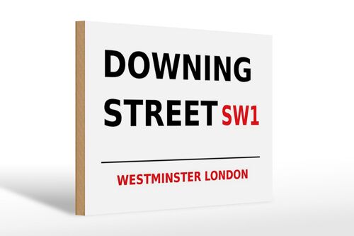 Holzschild London 30x20cm Westminster downing Street SW1