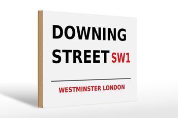 Panneau en bois Londres 30x20cm Westminster Downing Street SW1 1